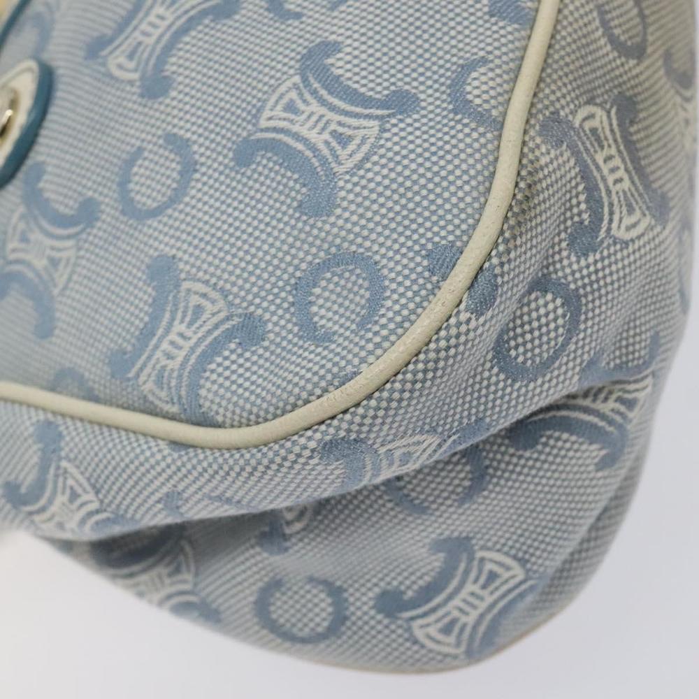 CELINE C Macadam Canvas Hand Bag Light Blue Gold Auth 121231 - Picture 16 of 16